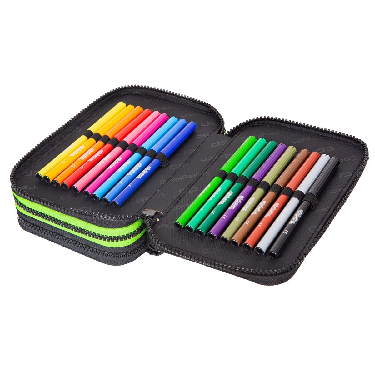 CoolPack XXL pencil case 3-Fold school pencil case, triple pencil case, pencil case for girls, boys, 44-piece filled student case 3-story, Game Night