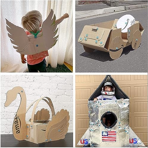 Makedo - construction toys for cardboard, kids games for ages 5 and up, educational mint toy, ideal for creative play at home - 126 piece tool set - Discover Pack.