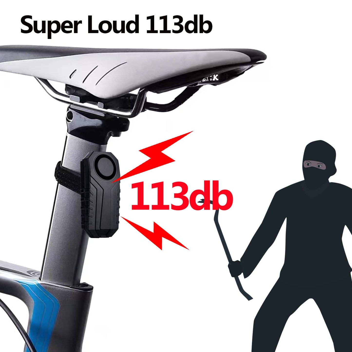 Improved bike alarm, waterproof, with remote control, vibration, for motorcycle, bike, door, burglary alarm, adjustable sensitivity, window/door alarm vibration sensors