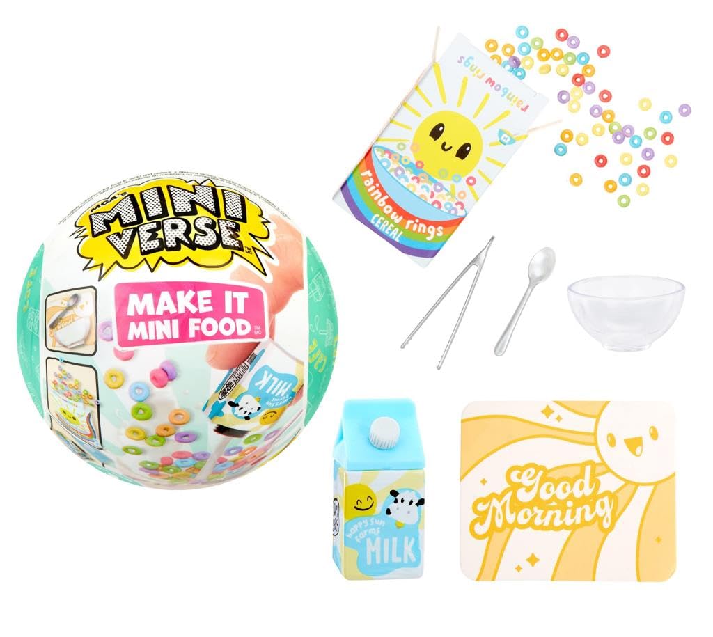 MGA's Mini Universe - Make It Mini Food Cafe Series 1 - DIY resin game, Packed in an opaque sphere - unpack surprise ingredients & kitchen accessories - Perfect for kids and collectors aged 8 and above.