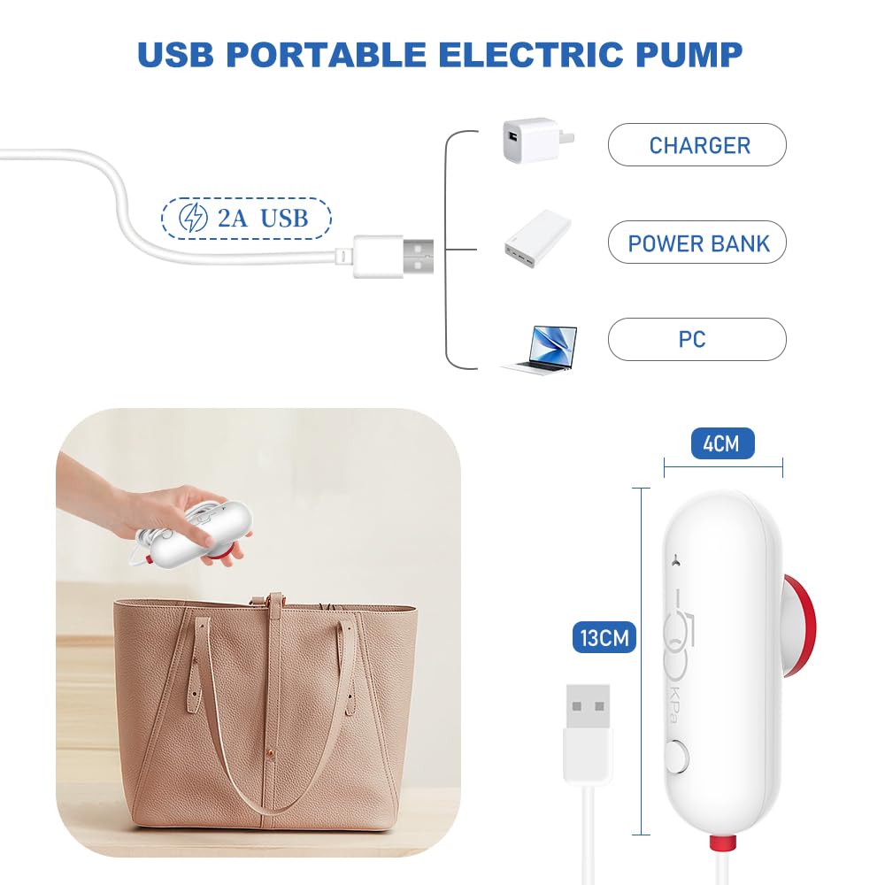 Vacuum bags for clothes with USB electric pump, 12 pieces garment bags (4x 40*40cm / 4x 40*50cm / 4x 40*60cm) Reusable vacuum storage bags for travel, garment bags.