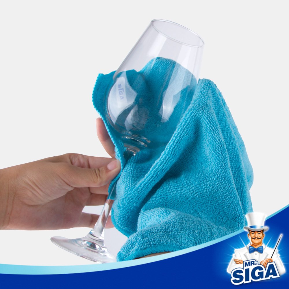 MR. SIGA Microfiber Cleaning Cloths Rags Window Cloth Microfiber Towels Dish Towels, 20 pieces, 32 x 32 cm.