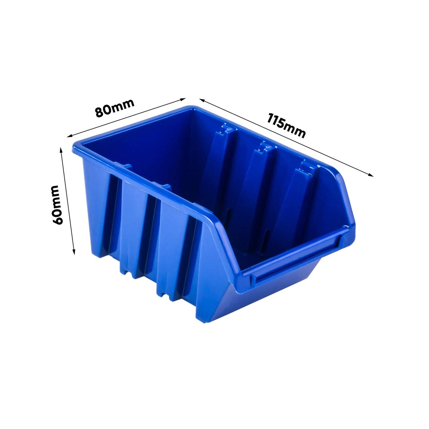 PAFEN storage system wall shelf XXL 1158 x 780 mm - Extra strong tool wall with stacking boxes - 111 pieces - Red tool holders + Blue boxes