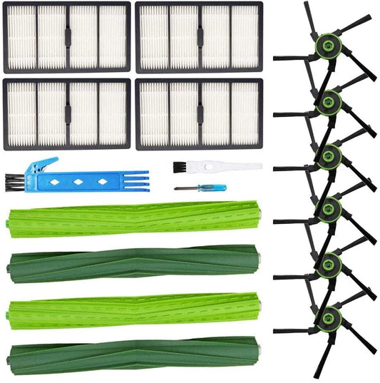 Replacement parts compatible with iRobot Roomba s9 (9150) s9+ s9 Plus (9550) Wi-Fi robot vacuum kits of the series (2 rubber brushes, 4 filters, 6 side brushes)