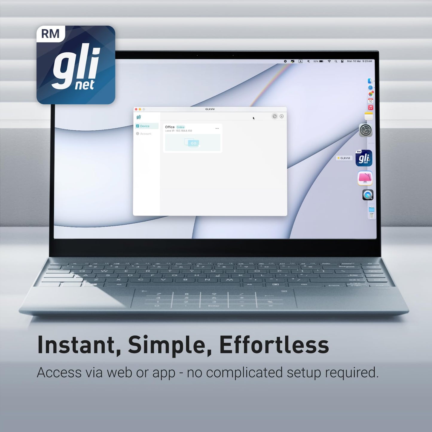 GL.iNet KVM remote control over the Internet, 4K resolution, Tailscale, remote control of keyboard, video, and mouse - ideal for home office, data centers, IT management, and industrial applications.