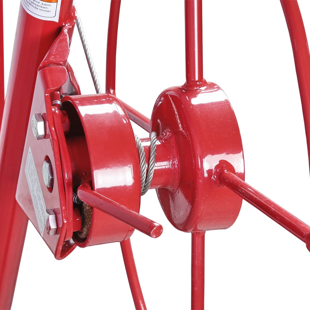 Ikodom Foldable XXL Plasterboard Lifter, adjustable height from 132-335cm, maximum 290cm arm width and 68kg load capacity, Red