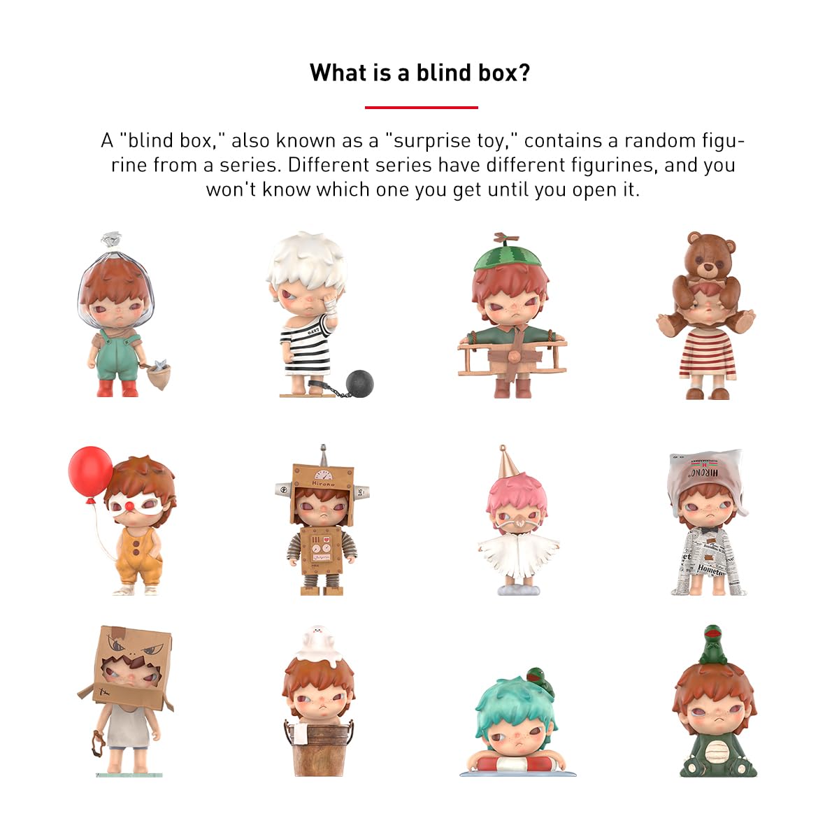POP MART Hirono Little Mischief Series-3PC Pop Figures Random Figures Action Figures Collectible Figures and Collector Art Toys Toy Figures Gift