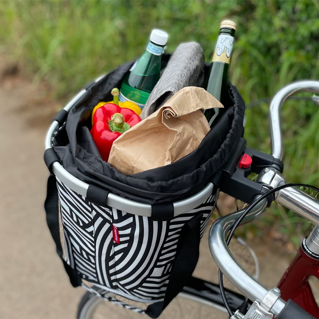KlickFix Unisex Bicycle Folding Basket Reisenthel Bikebasket Handlebar Basket, Black, 26 x 35 38 cm EU