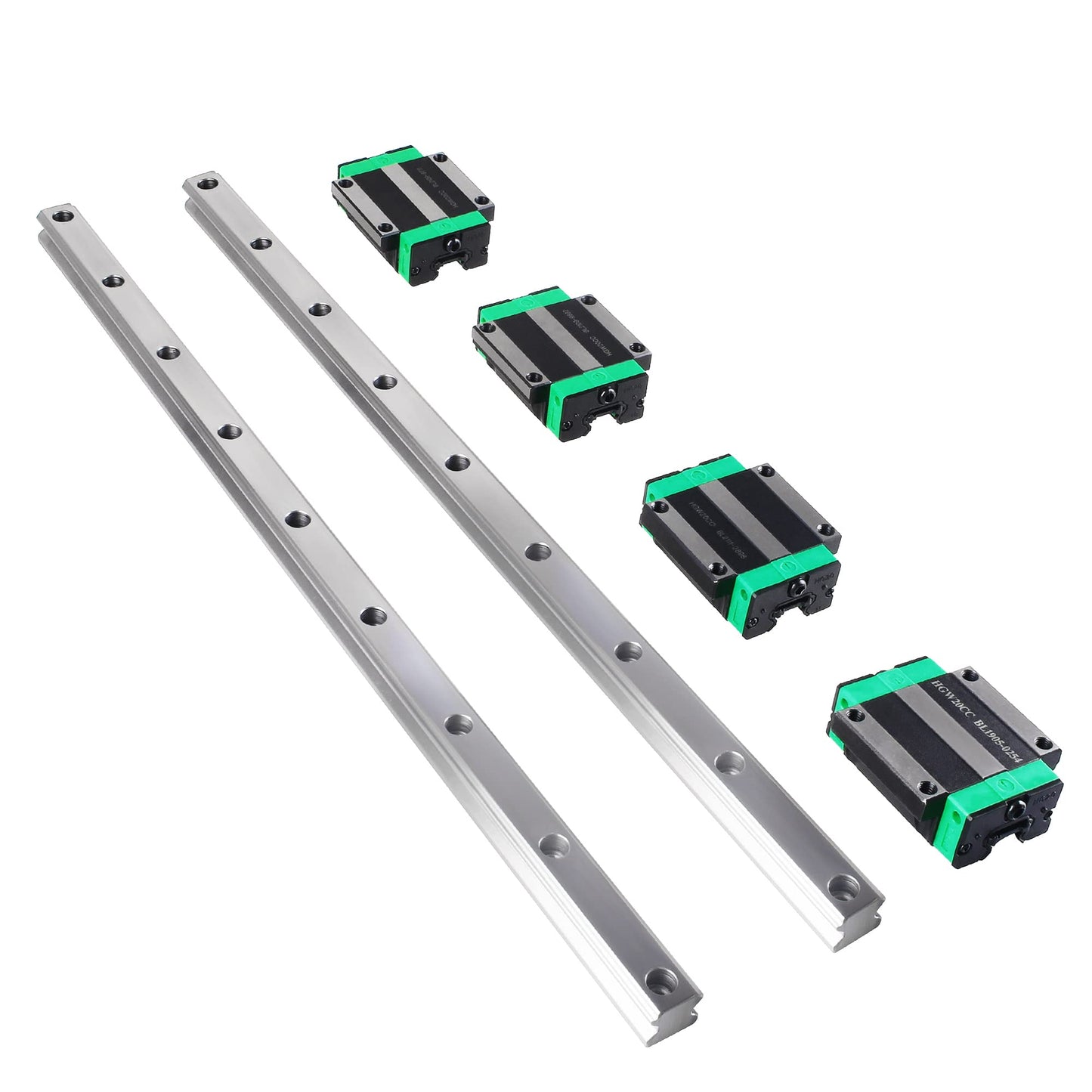 CNCMANS Linear Guide 2 Pieces HGR20-1000mm Linear Rail Guide with 4 Pieces HGW20CC Slide Block for Automated Machines (HGR20 1000mm)