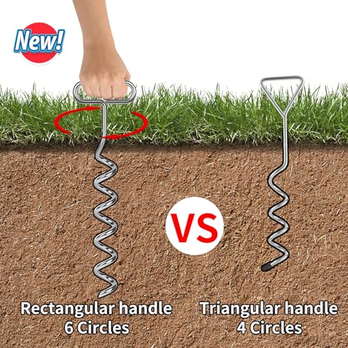 Ground anchors for trampoline, 8 pcs ground anchors with adjustable strap for trampoline, swing, gazebo.