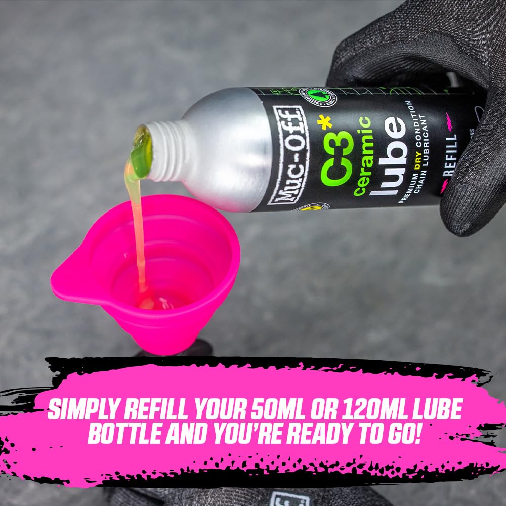 Muc-Off C3 Ceramic Dry Chain Lube Bike, 300 ml - Premium lubricant for chains, chain spray bike, with UV tracer dye - For dry and dusty conditions.