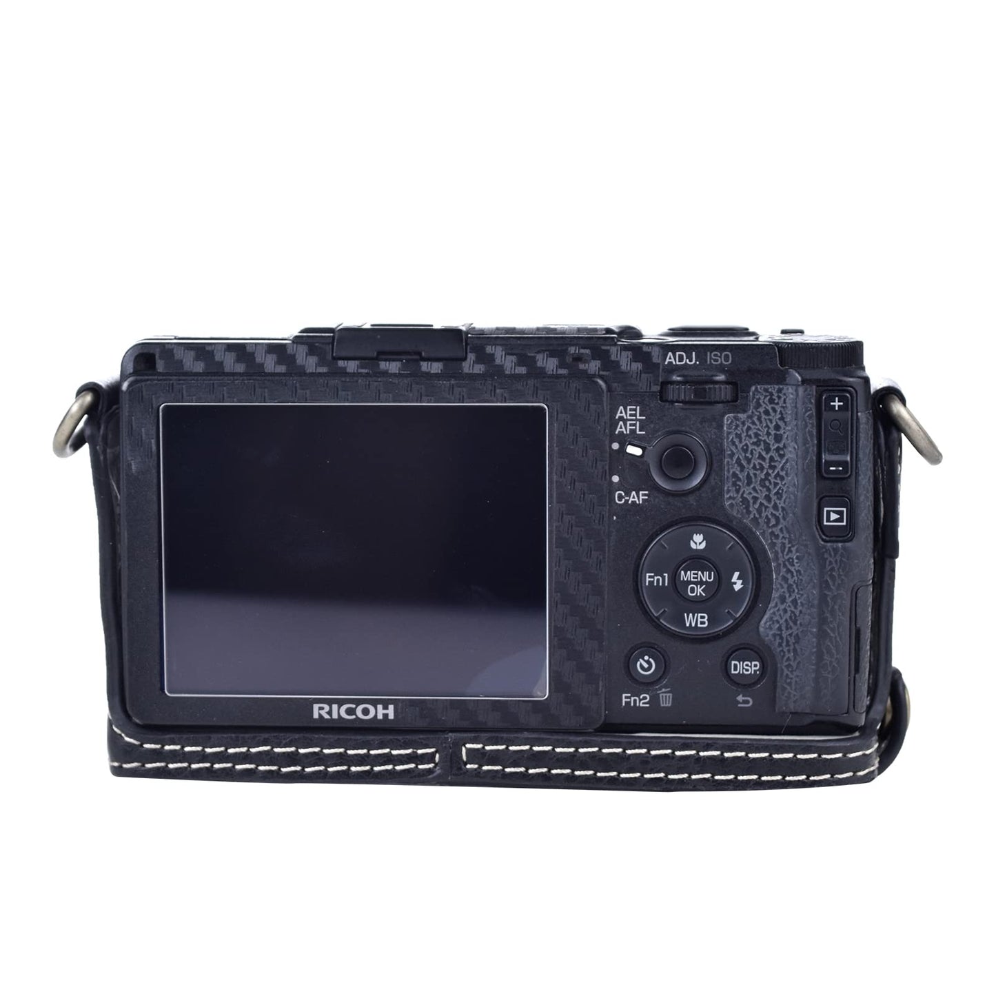 Rieibi GR II bag vintage PU leather camera case for GR II GRII GR2 DSLR camera protective cover with strap black, black, retro style