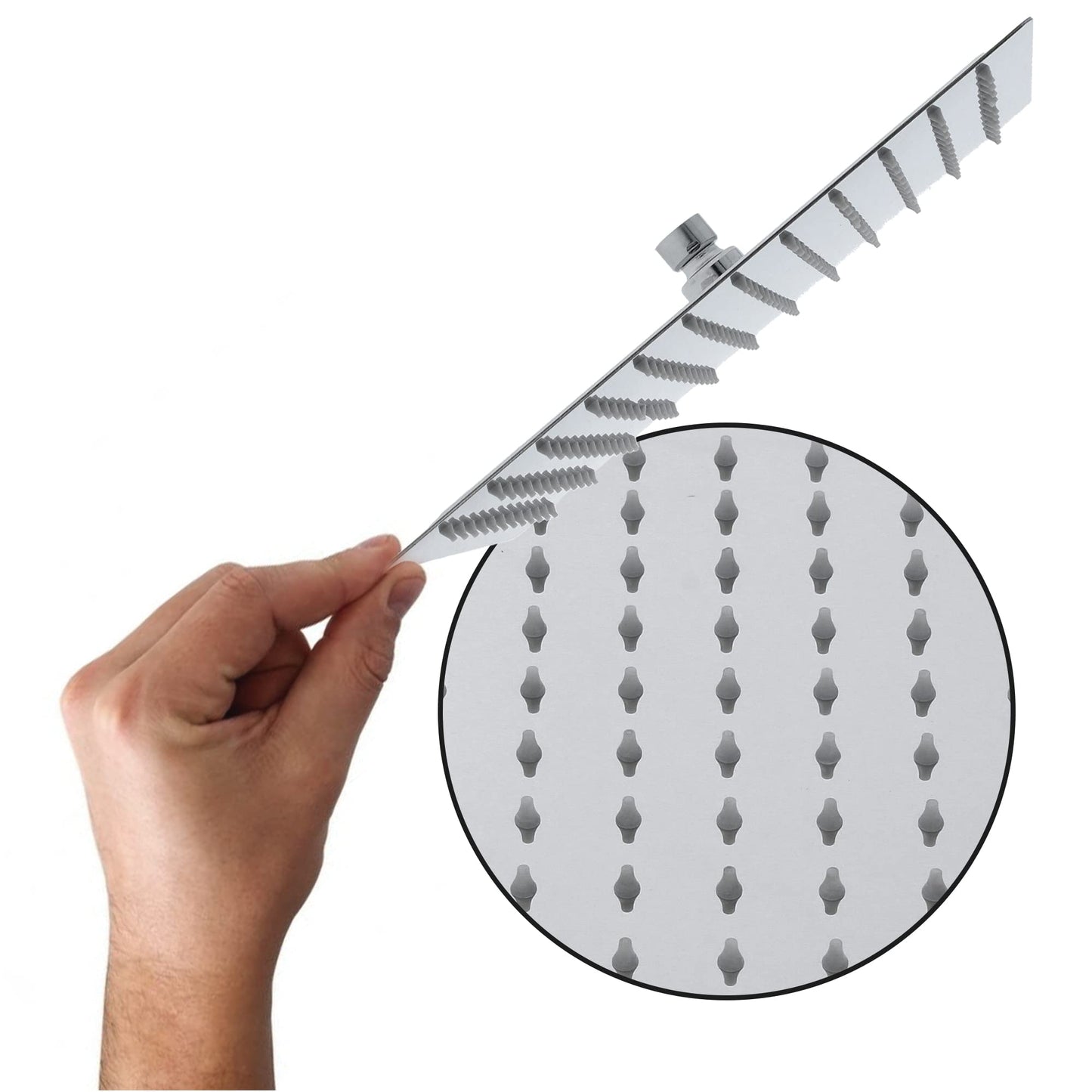 Millto™ Square Stainless Steel Shower Head Rain Shower 30x30 cm XXL | Rain Shower Head Large 12 Inch Shower Head Shower Fittings Anti-Limescale Square | Head Shower Chrome Ultra-Thin Water-Saving Shower Faucet