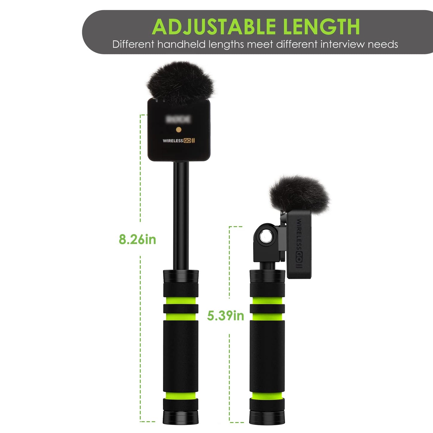 Interview Go Handheld Adapter for Rode Wireless Go 2, handheld adapter with 2 wind muffs compatible for Rode Wireless Go II by YOUSHARES.