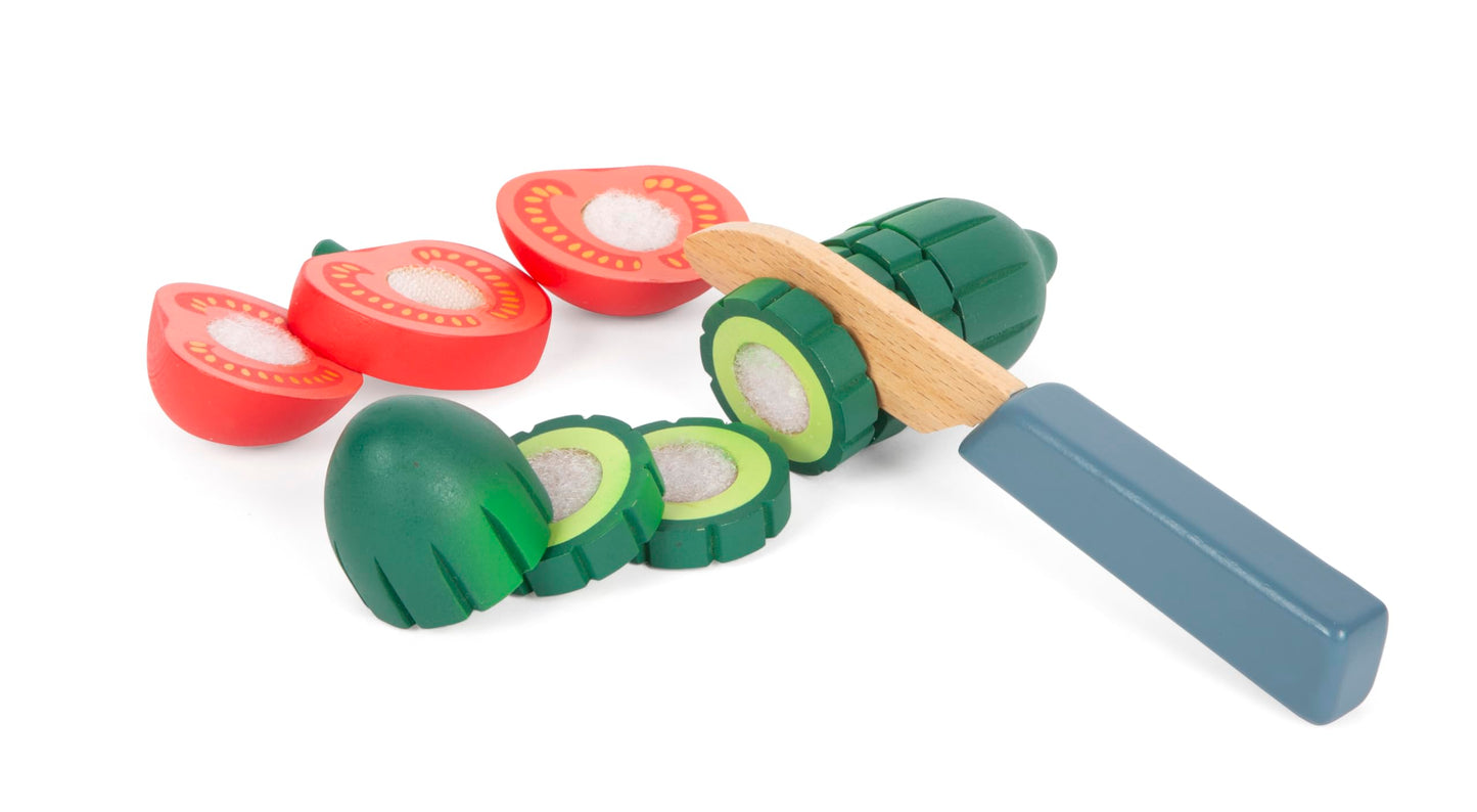 Small Foot Cutting Set Salad "Fresh" made of wood, food toy for children's kitchen, for children aged 3 and up, 12612