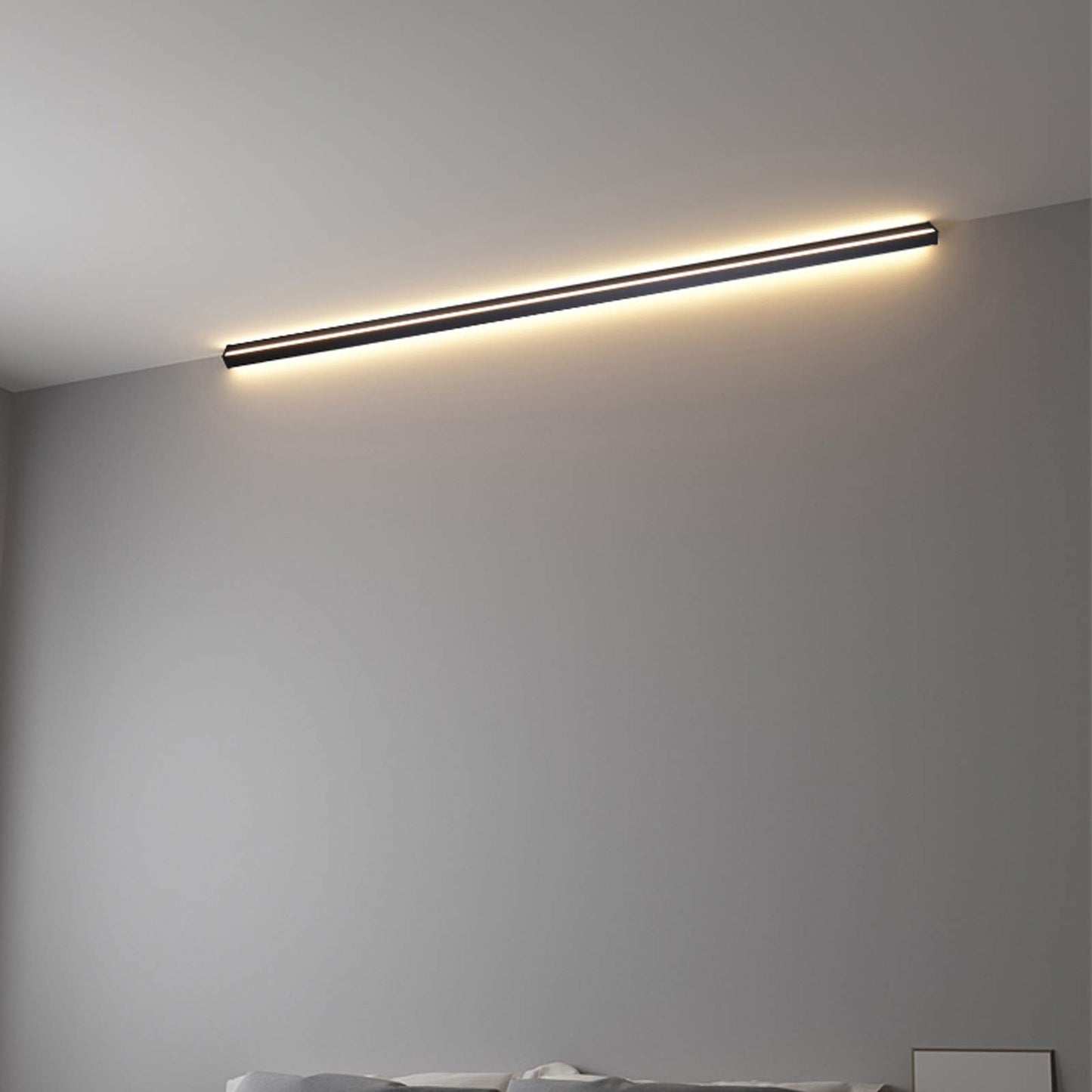 LOMAY Long LED Wall Light Indoor Dimmable with Remote Control, Black Corner Wall Lamp Stairs LED Lighting, 3000K-6000K, Modern Living Room Wall Lighting Made of Aluminum, 50CM/14W