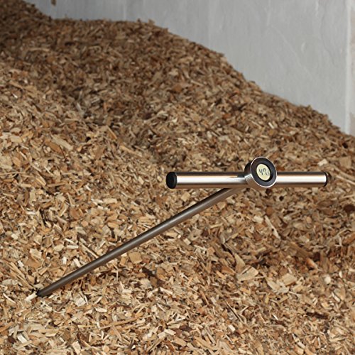 AGRETO Temperature probe, hay probe, 185 cm lance length, robust industrial thermometer, measuring range up to 110 °C, reliable temperature control, 5 years manufacturer's guarantee