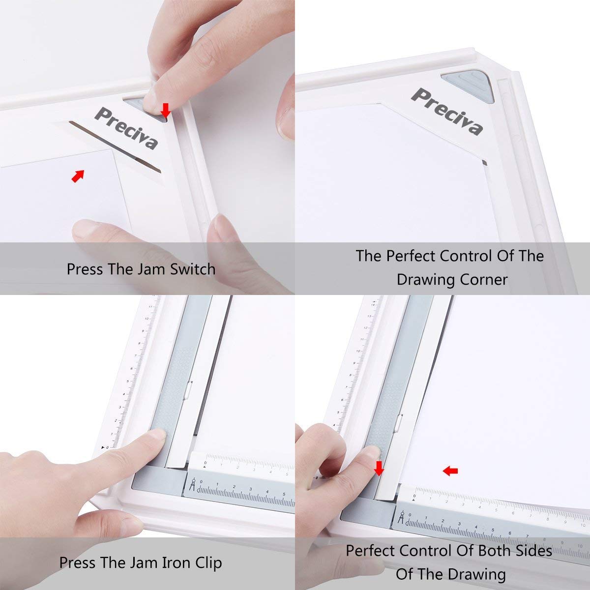 A3 drawing board, Preciva A3 drafting table with accessories 51 x 36.5 CM A3 drawing board in metric system.