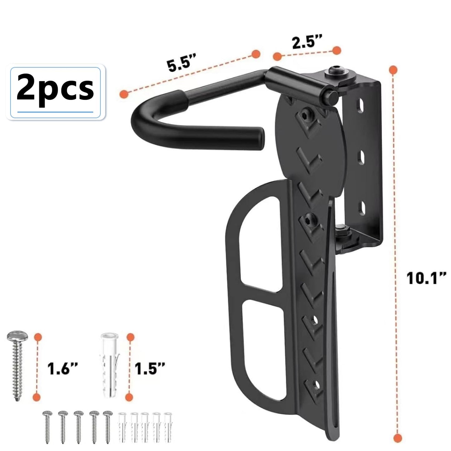 Bicycle wall mount 3 pack - TAZZOR Bike Wall Mount with 100% steel construction. Swivel design for vertical bike storage on the wall.