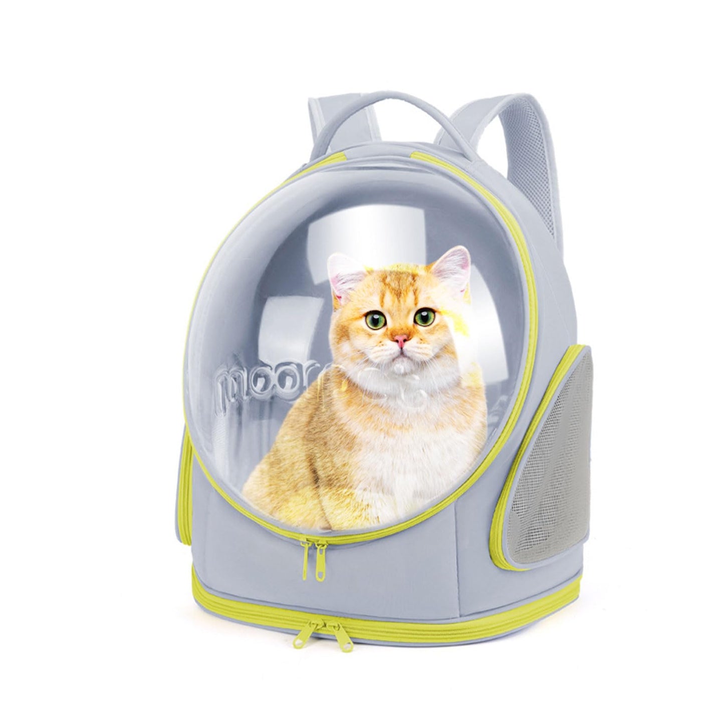 PETCUTE Cat Carrier Backpack, Pet Backpack Space Capsule with Removable Mat, Foldable Backpack for Pets Cats Dogs, Dog Carrier Backpack with Safety Leash for Travel Hiking Camping