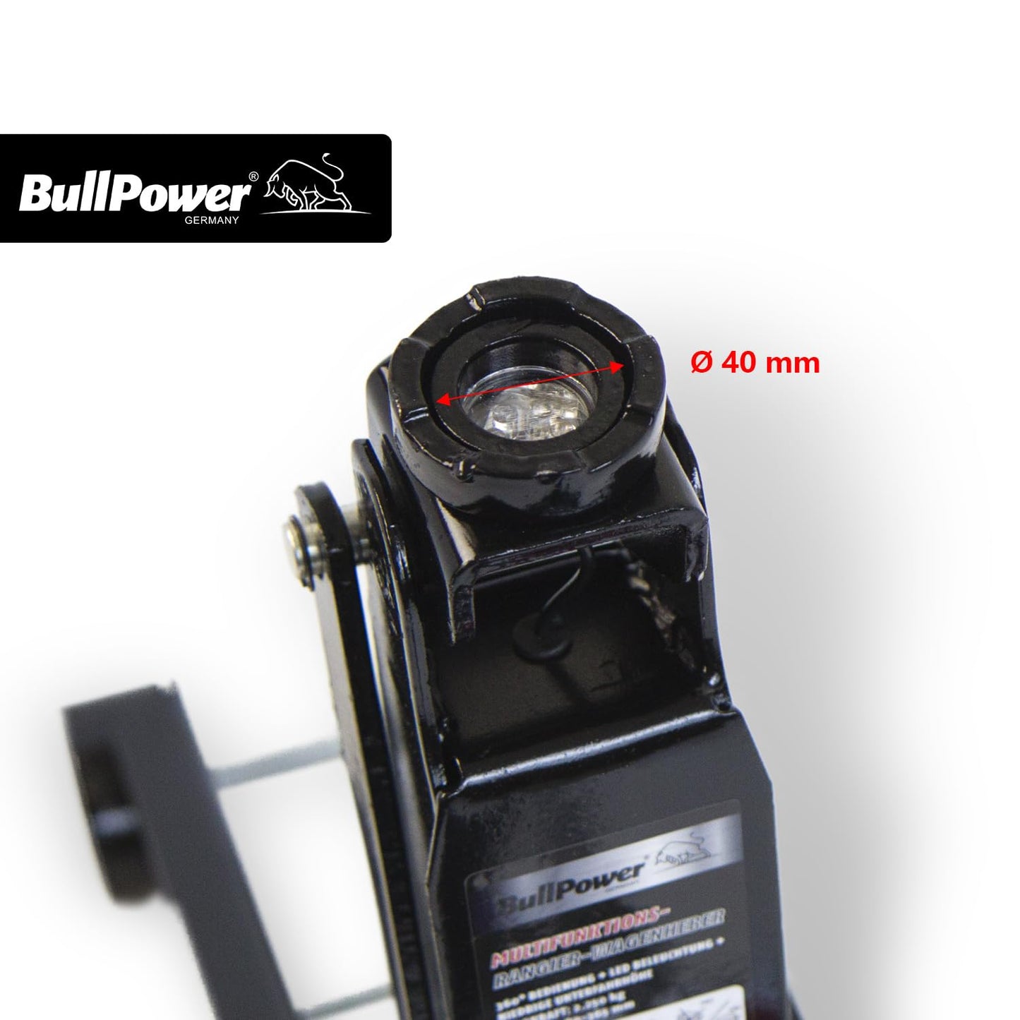 BullPower BP600K Jack - Hydraulic 2250kg Low Profile Trolley Jack for lowered vehicles with LED lighting and socket nuts.