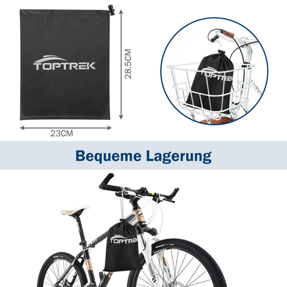 Toptrek bike cover for 3 bikes 210D with seam tape Oxford fabric Waterproof High quality bike garage Outdoor 220 x 120 x 110 cm Tear resistance Sun protection Bike cover with bag