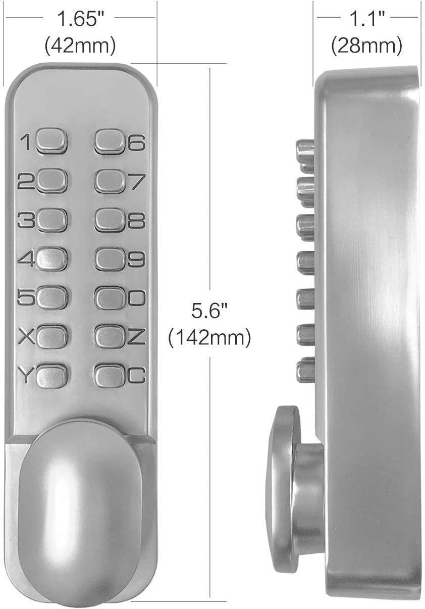 Spotact keyless door lock with mechanical code lock retro style 6-password lock suitable for garage, hotel, office, studio, warehouses.