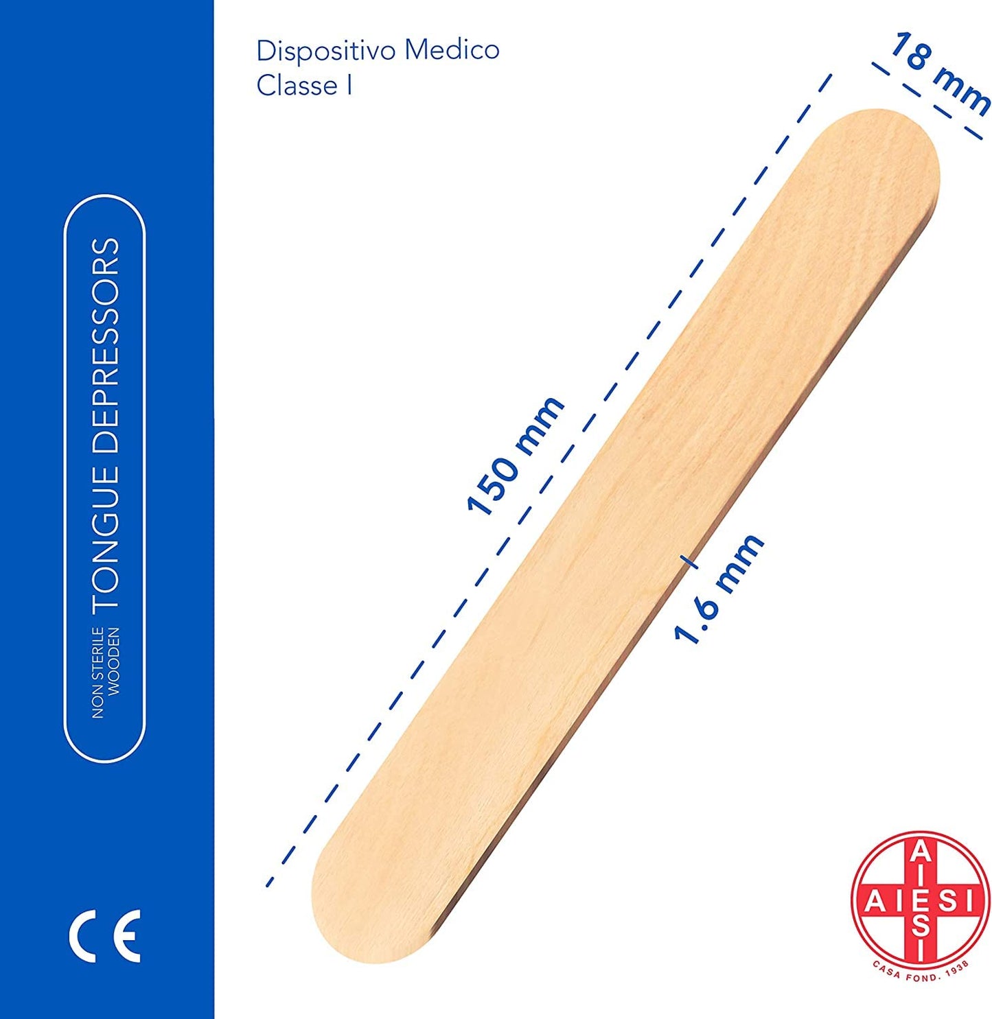 AIESI® wooden tongue depressors disposable NON STERILE (pack of 5000 pieces)