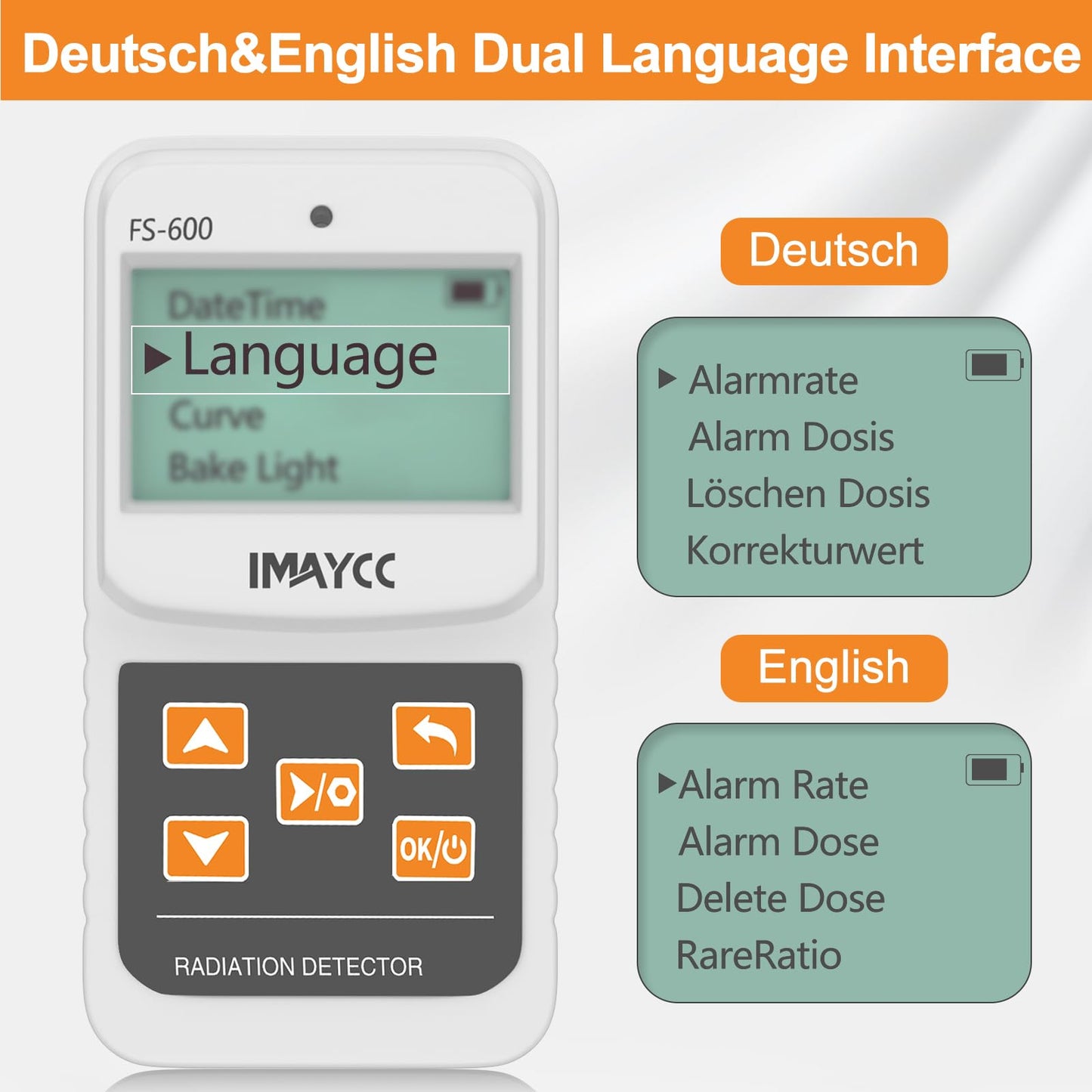 IMAYCC Geiger Counter, FS-600 Dosimeter Automatic Radiation Detector, Radioactivity Nuclear Radiation Detector Can be used in homes, businesses, indoors, and outdoors.