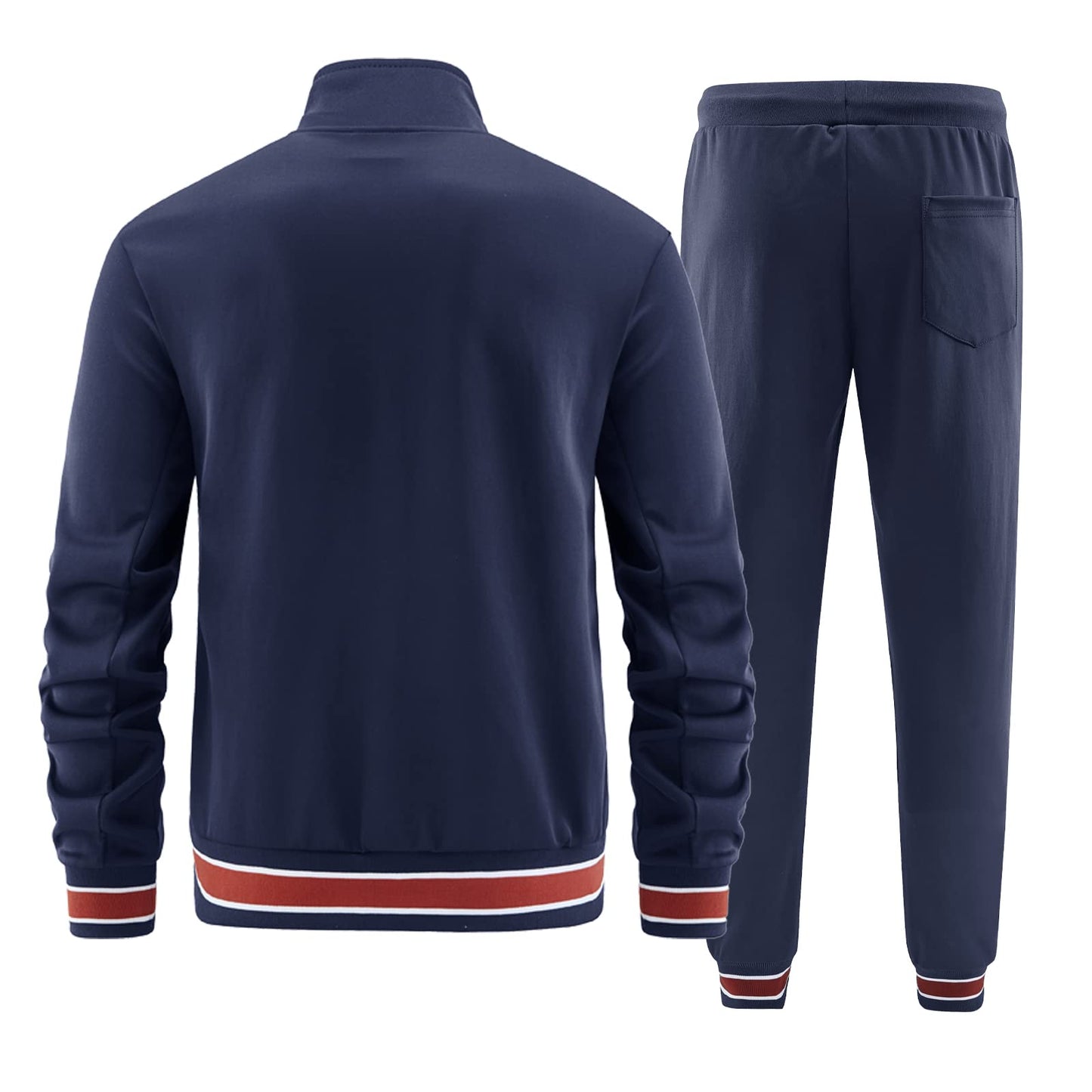 W JIANWANG Men's Training Suit Football Track Suit Sports Suit Casual Sports Jogging Suit For Men Football Training Suit Running Suit Jogging Suit Set Dark Blue 085 S