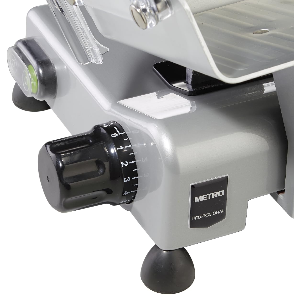 METRO Professional Gastro Slicer, stainless steel, cutting thickness 1-15 mm, with safety shutdown and continuous mode, 230V, silver (19.5 cm)