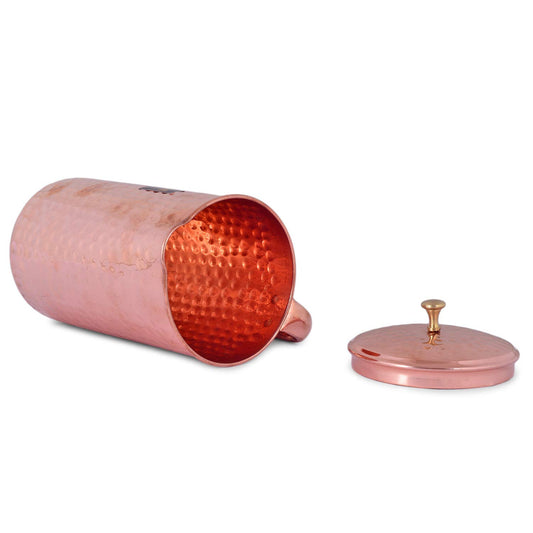 100% copper jug hammered copper water jug for Ayurveda health - no inner liner 1.5 l