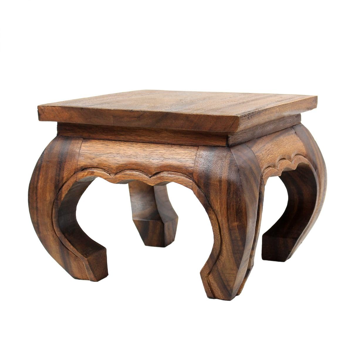 Opium Table Light Brown - 25cm Side Table Plant Stand Thailand Hookah Table Acacia Wood Including Southeast Asia Picture Book as PDF File