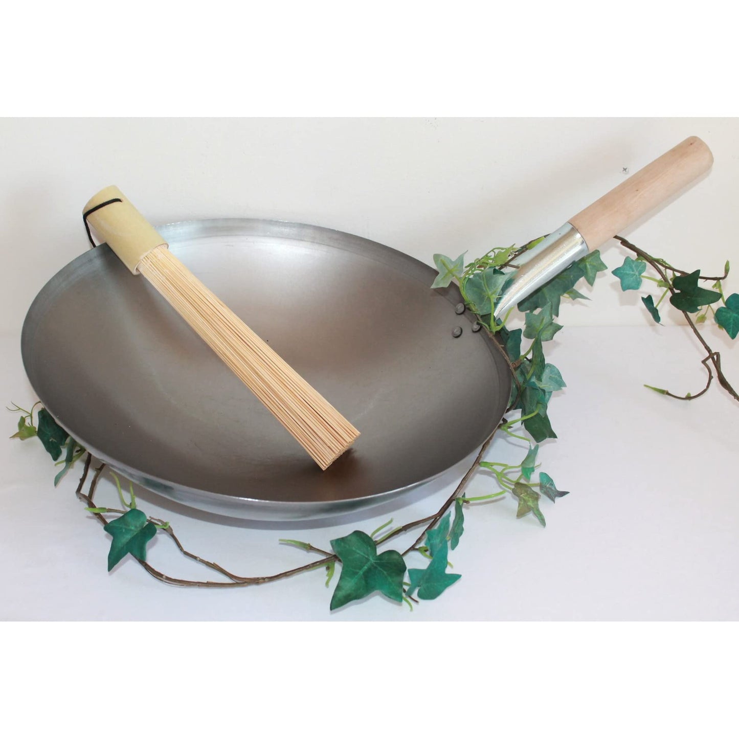 AAF Nommel ® Wok approx. 38 cm Ø round base for gas, induction hobs, professional carbon steel wok pan