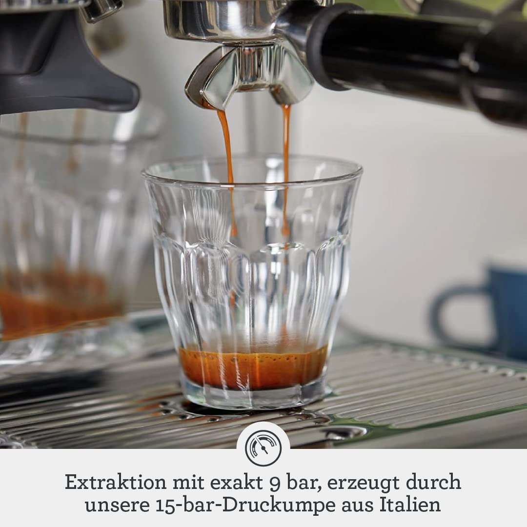 Sage - The Barista Express - Coffee machine with manual milk frother & integrated grinder - 16 grind settings, automatic grinding, customizable milk foam - Black Truffle