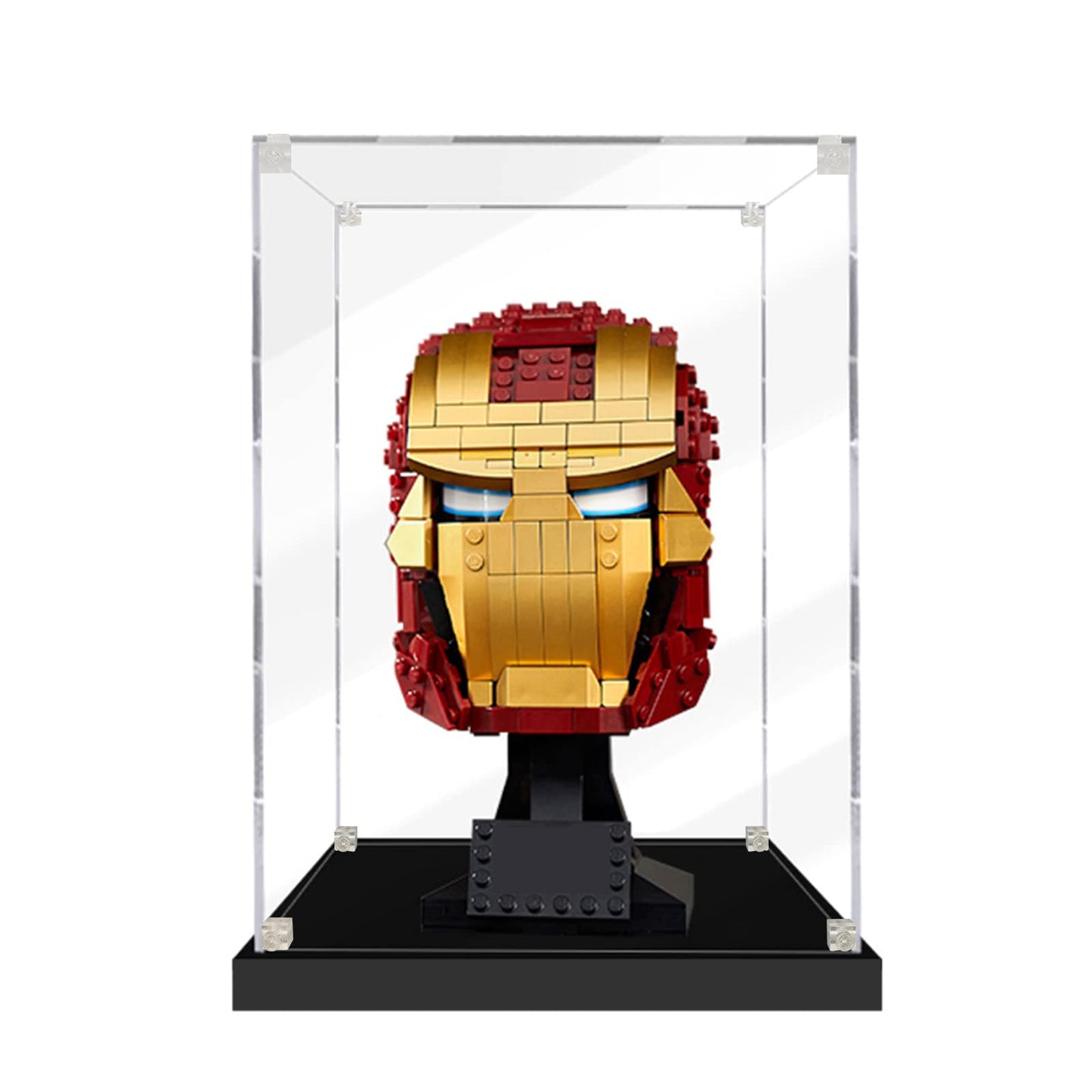 Acrylic display case for 76165/21345 Iron Man Helmet, Dustproof showcase for models collectibles (Case only)