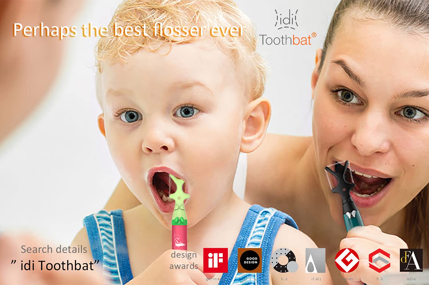 Toothbat WOW dental floss holder, eco-friendly, high quality, provides consistent results, comfortable grip, easy to use, works with your favorite dental floss.