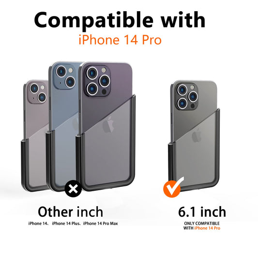 Inkolelo waterproof case for iPhone 14 Pro, 360-degree protection underwater phone case with floating wrist strap, IP68 waterproof dustproof shockproof phone pouch 6.1" (Black/Orange)