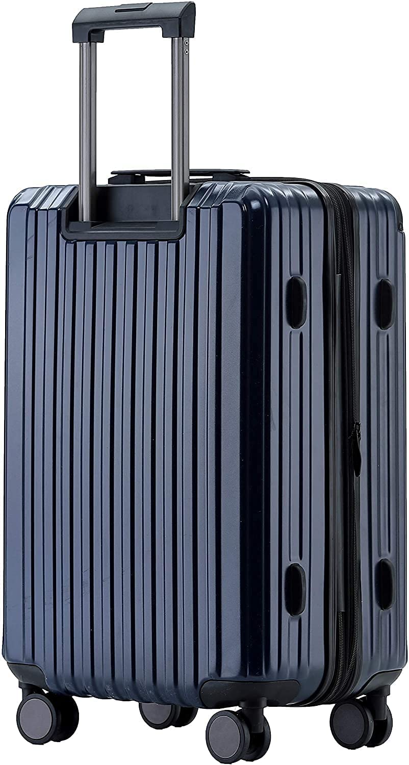 Münicase M816 TSA lock suitcase travel luggage trolley set hard shell board case (navy blue, 3-piece set)
