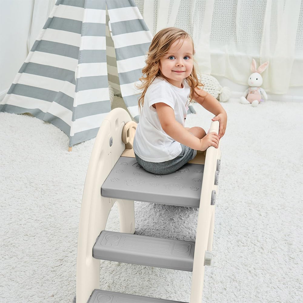 Baby Vivo Kids Slide Children Slide Garden Slide Toddler Slide Plastic Elephant rounded corners & edges for Indoor & Outdoor in Coffee/Brown