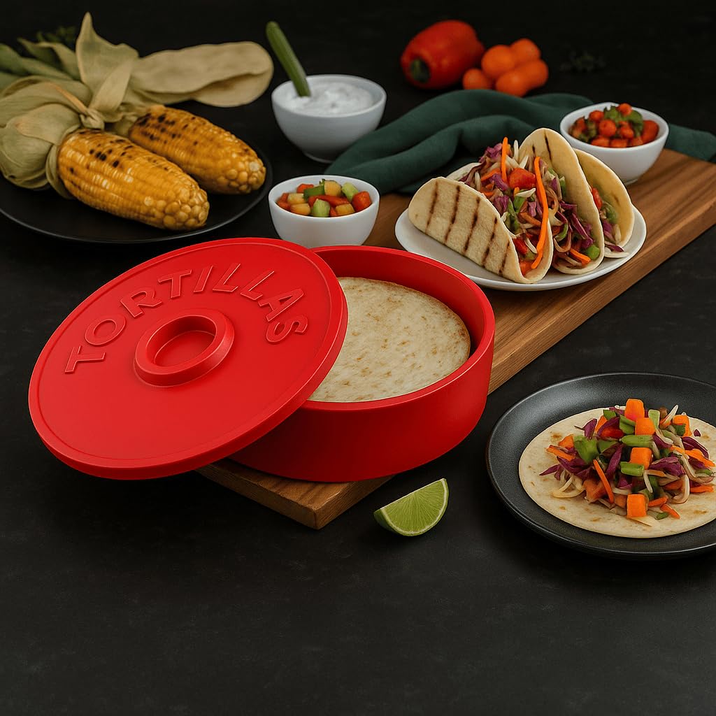 A TODA LECHE - Tortilla Warmer - Mexican tortilla holder for keeping tortillas warm - Quesadillas - Mexican Tacos - 22 cm