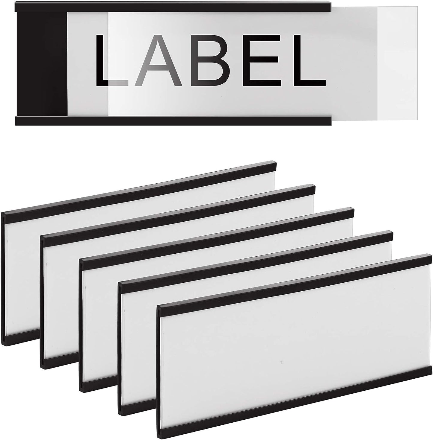 LLPT Magnetic Label Holders | Writable Magnetic Labels for School Office Whiteboards Refrigerators Magnetic Boards (MH26100) | 50 Pieces | 25MM x 100MM