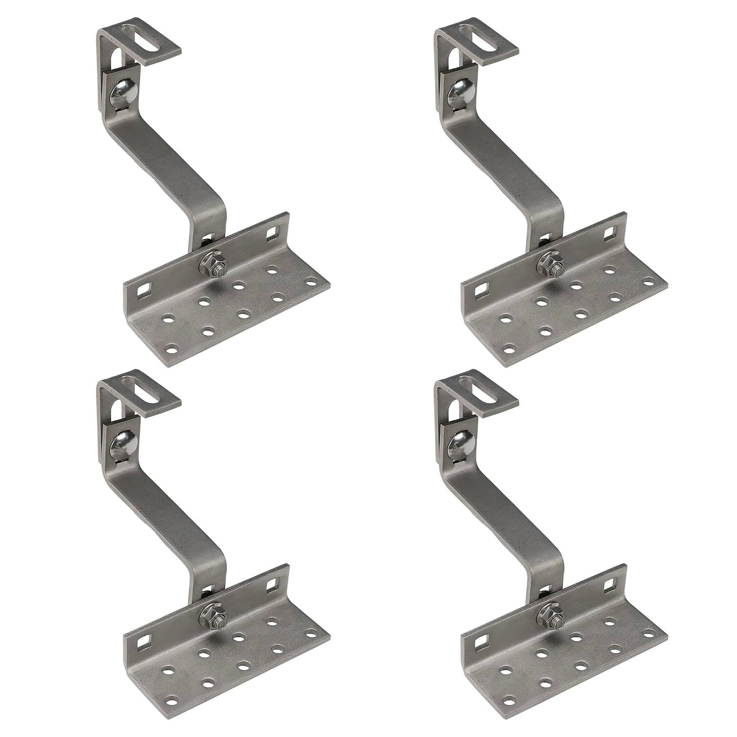 4X A2 roof hooks, triple adjustable - A2 stainless steel V2A PV photovoltaic solar installation solar panel roof mount roof bracket solar solar module fastening set roof mount roof hooks hook roof hook 115mm