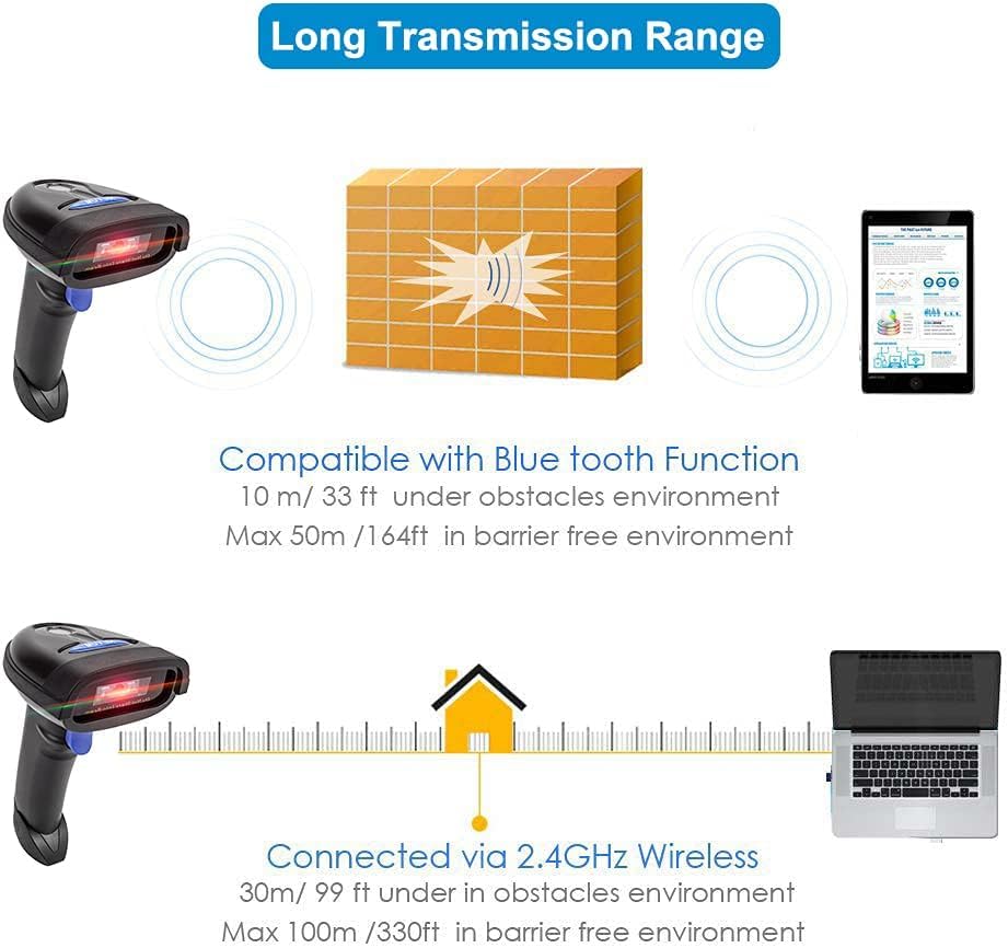 NETUM NT-1228BC Bluetooth CCD Barcode Scanner Handheld Wireless 1D Bar Codes Imager for Mobile Payment Computer Screen Scan Supports IOS & Android