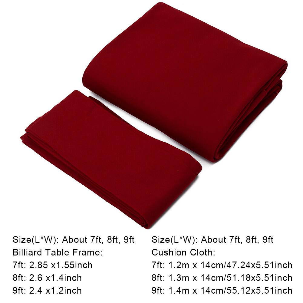 Pool table felt - combed wool + nylon tablecloth - Home Hotel 7/8/9 foot mat 6 piece striped bar billiard cloth professionally durable