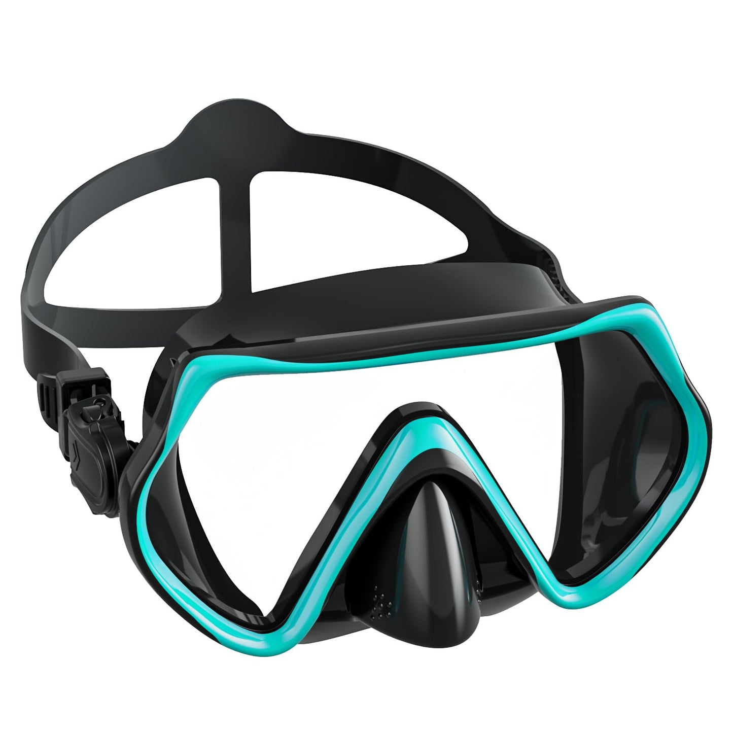 Adult Diving Mask, 180° Wide Angle Anti-Fog Dive Mask with Adjustable Silicone Strap, Snorkel Mask with HD Tempered Glass for Diving, Snorkeling, and Swimming 14+ (Green)