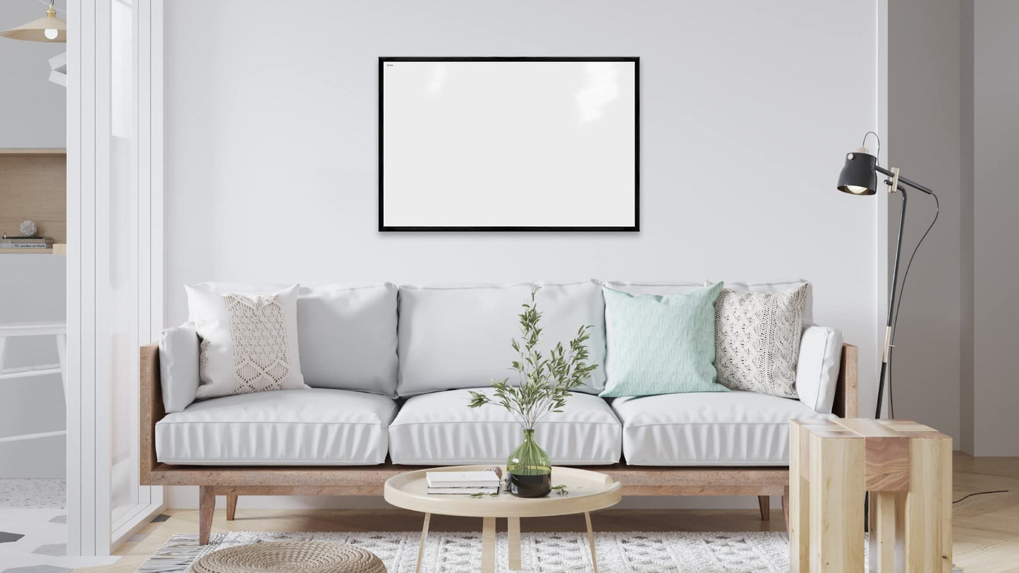 ALLboards Whiteboard with black frame 90x60cm Magnetic Whiteboard, Dry Erasable