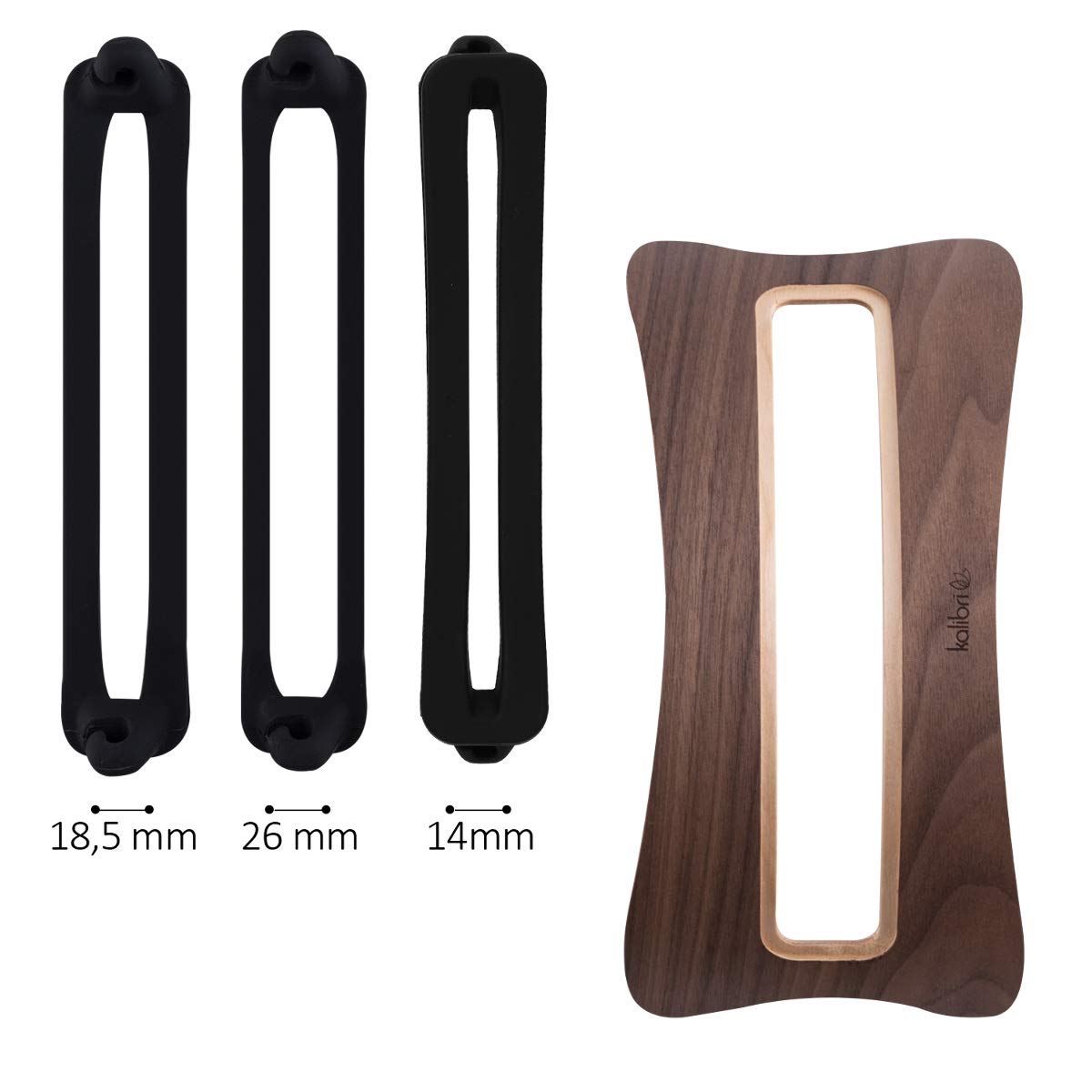 Calibri laptop stand notebook stand - wooden holder with 3 silicone inserts for MacBook Air/Pro/Pro Retina/Tablet iPad - walnut wood