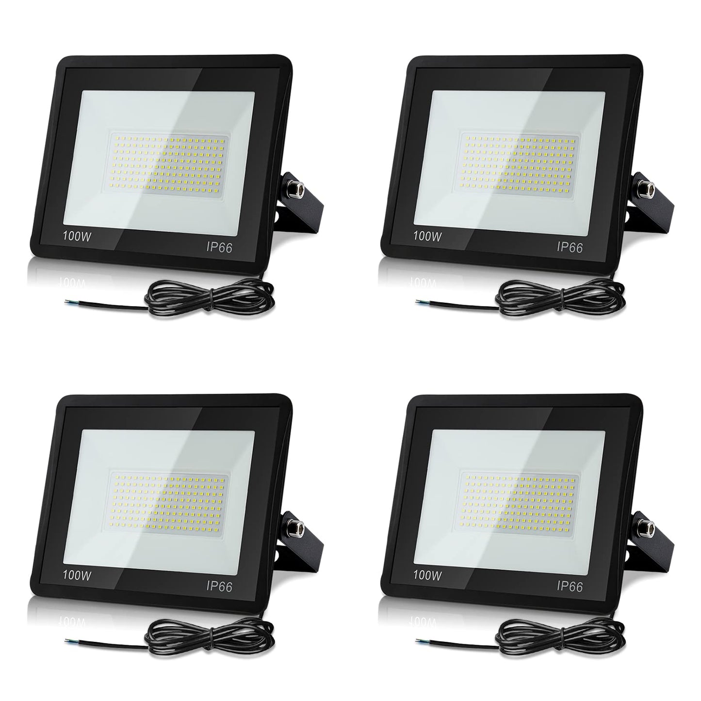 Lospitch 4x100W LED Floodlights Outdoor, 3000K Warm White Super Bright LED Floodlight, 8500LM Outdoor Floodlight IP66 Waterproof Aluminum Spotlight Light for Garden, Garage, Yard, or Hotel