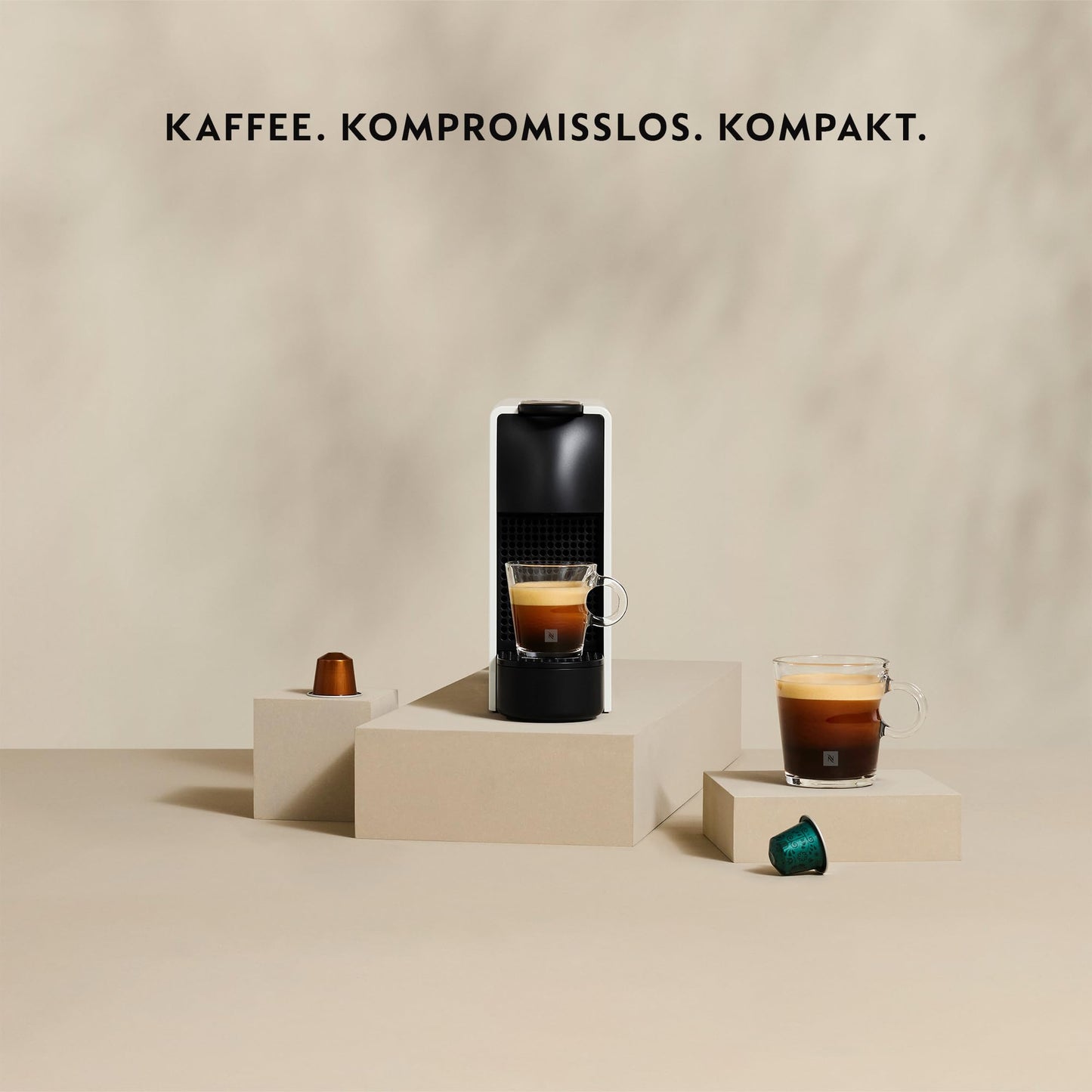 Krups Nespresso Essenza Mini XN1108 coffee capsule machine | 19 bar | Energy saving mode | 1260 W | 0.6 liters | 8.03 x 3.31 x 12.99 cm | black
